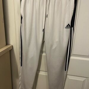 Adidas White Joggers with Black Accents